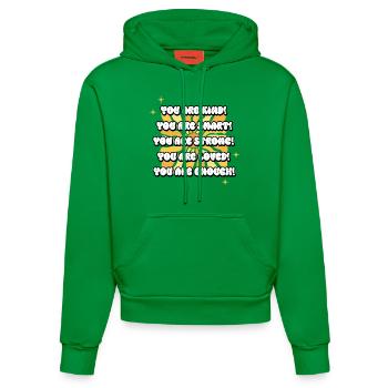 Liste des affirmations positives tournesol - Sweat à capuche bio ajusté fabriqué en UE - City Green - Devant