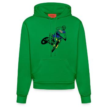 Moto Cross - motocross - Sweat à capuche bio ajusté fabriqué en UE - City Green - Devant