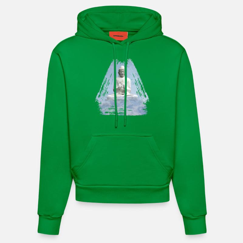 buddha 1 - Sweat à capuche bio ajusté fabriqué en UE - City Green