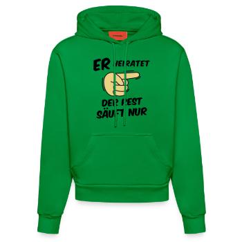 JGA Crew - Junggesellenabschied - Team Bräutigam - Organic Fitted Hoodie Made in EU - City Green - Vorne