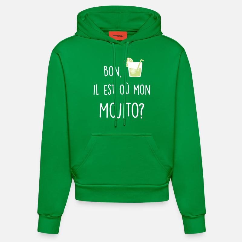 Mon mojito - Sweat à capuche bio ajusté fabriqué en UE - City Green