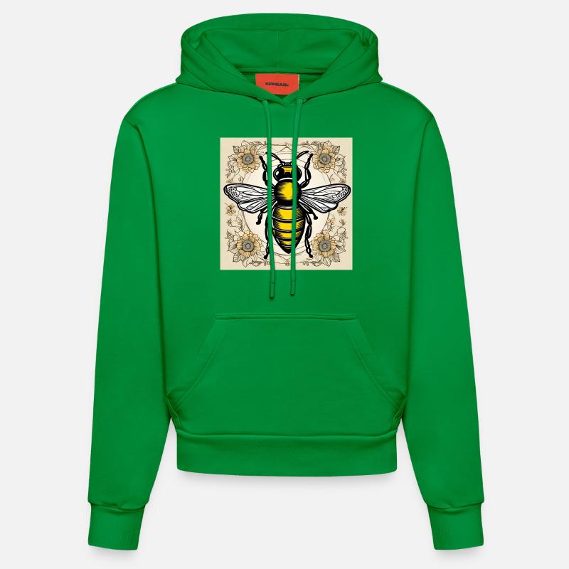 Abeille - Sweat à capuche bio ajusté fabriqué en UE - City Green