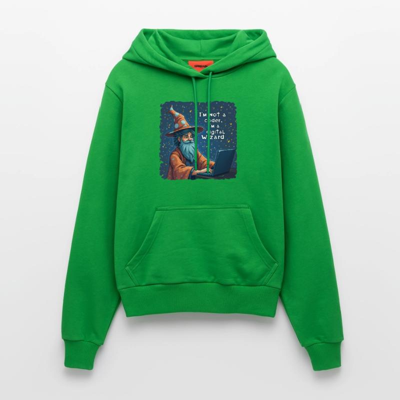 I'm Not a Coder I'm a Digital Wizard Programmer Organic Fitted Hoodie Made in EU