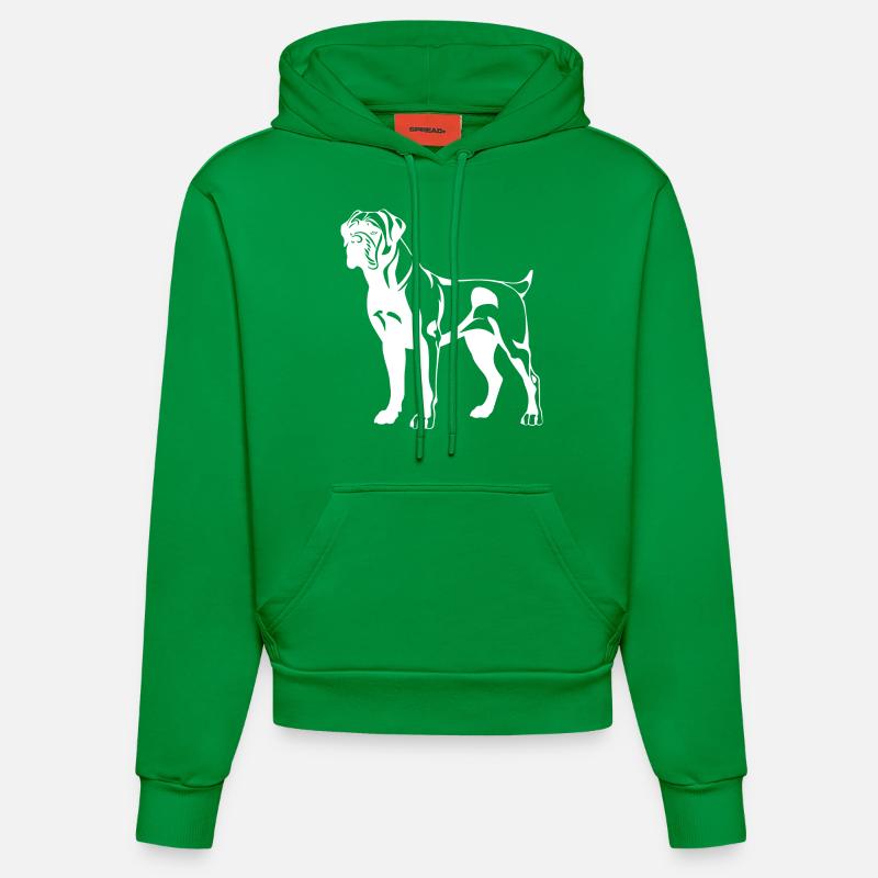Silhouette de chien bullmastiff - Sweat à capuche bio ajusté fabriqué en UE - City Green