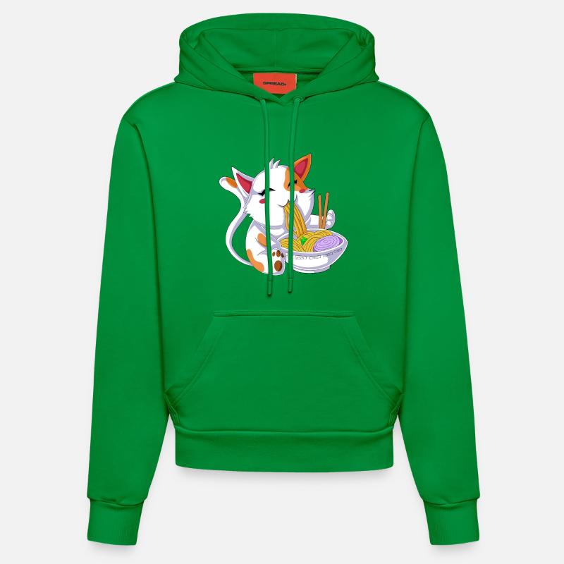 Ramen mangeant des chats - Sweat à capuche bio ajusté fabriqué en UE - City Green