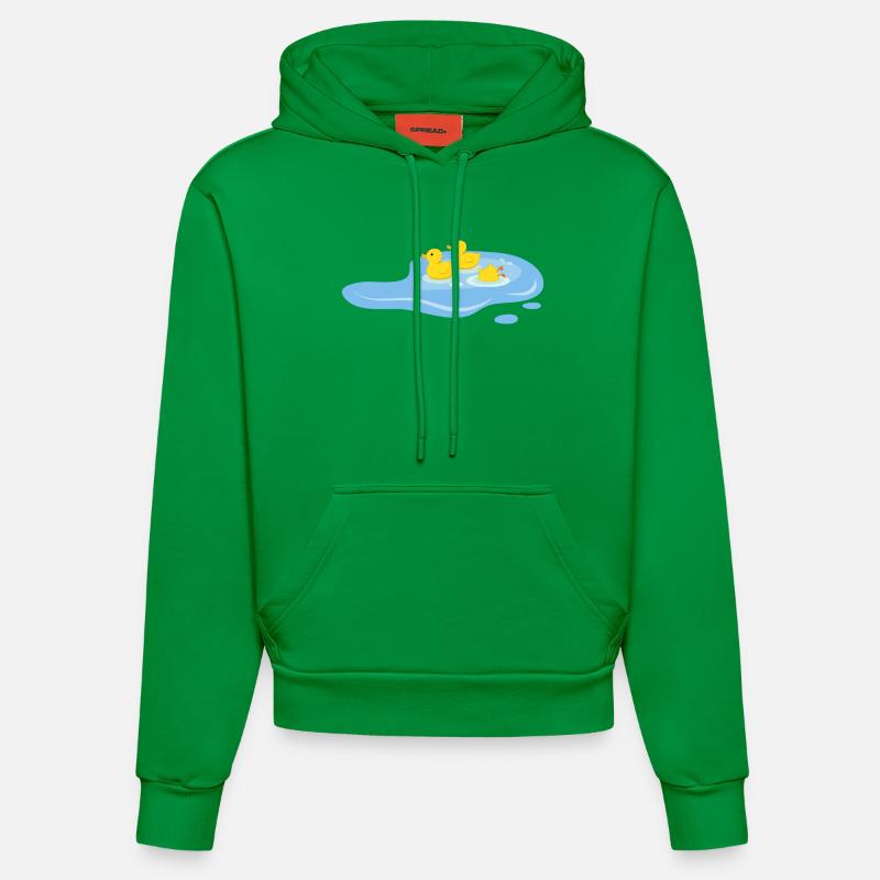 Canards dans une mare - Sweat à capuche bio ajusté fabriqué en UE - City Green