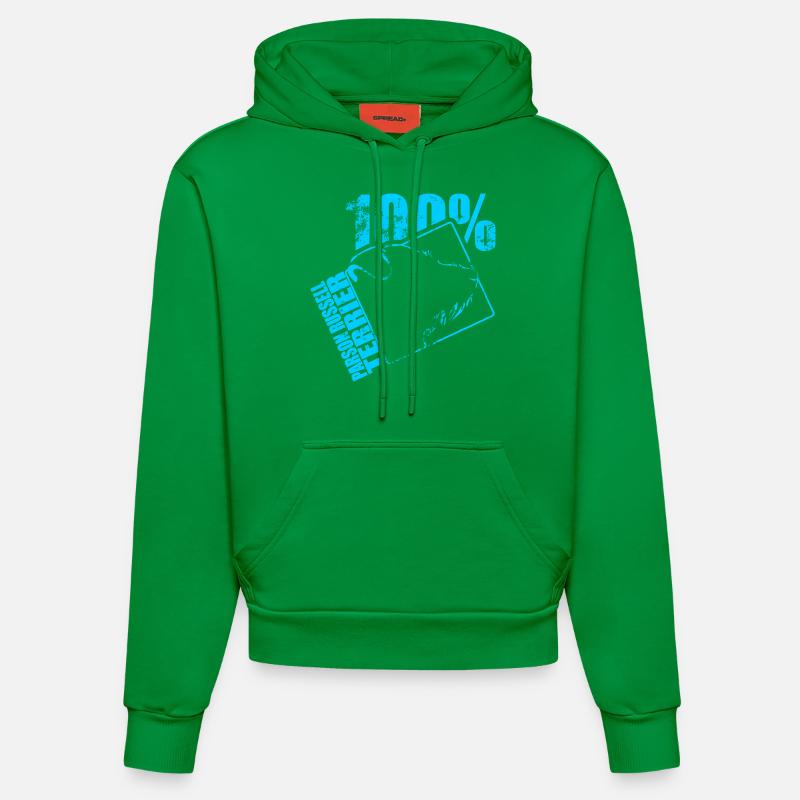 100 TERRIER PASTEUR RUSSELL - Sweat à capuche bio ajusté fabriqué en UE - City Green