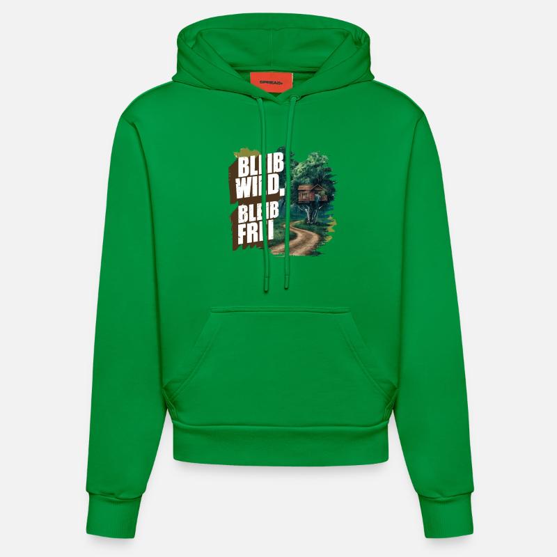 Restez sauvage, restez libre - Sweat à capuche bio ajusté fabriqué en UE - City Green