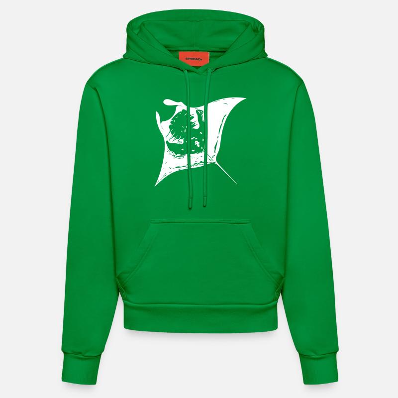 Raie manta - rayons du diable - Sweat à capuche bio ajusté fabriqué en UE - City Green