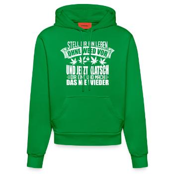 WEED KIFFER KIFFEN AMSTERDAM DROGEN GRAS CANNABIS - Organic Fitted Hoodie Made in EU - City Green - Vorne