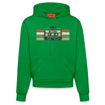 1980er Jahre Kassette - Geboren 1980 Geburtstagsgeschenk - Organic Fitted Hoodie Made in EU - City Green - Vorne