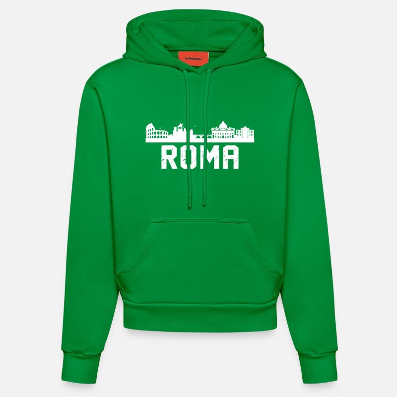 Horizon de Rome - Sweat à capuche bio ajusté fabriqué en UE - City Green