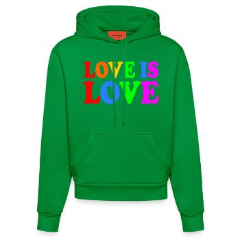 Love is love - Organic Fitted Hoodie Made in EU - City Green - Vorne