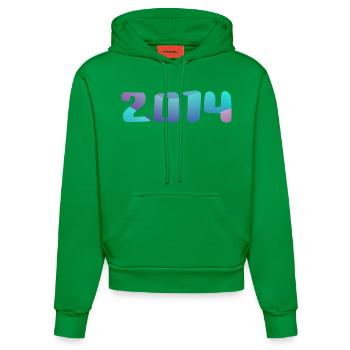 Geburtstagsgeschenk 2014 Jahrgang 2014 Retro 2014 - Organic Fitted Hoodie Made in EU - City Green - Vorne