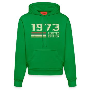 Born in 1973 Birthday 1973 Vintage 1973 - Organic Fitted Hoodie Made in EU - City Green - Front