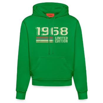 Born in 1968 Birthday 1968 Vintage 1968 - Organic Fitted Hoodie Made in EU - City Green - Front