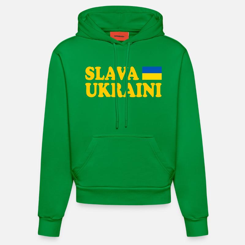 Slava ukraini ukraine - Sweat à capuche bio ajusté fabriqué en UE - City Green