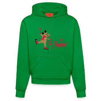 Funny Christmas - Organic Fitted Hoodie Made in EU - City Green - Front