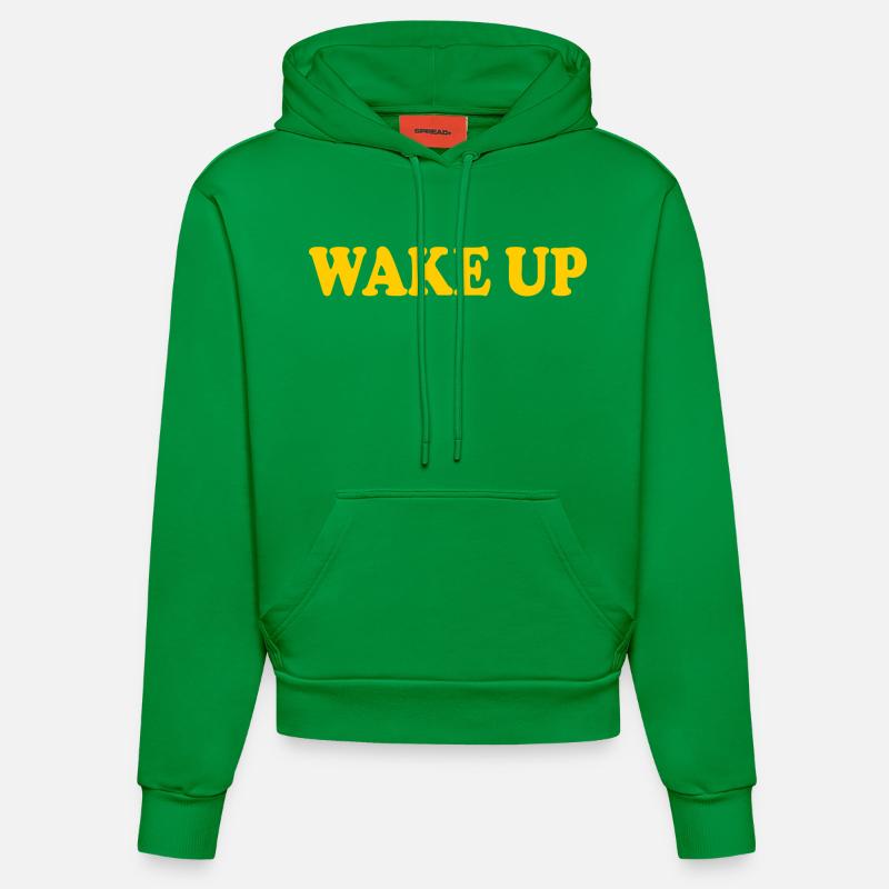Wake up - Sweat à capuche bio ajusté fabriqué en UE - City Green