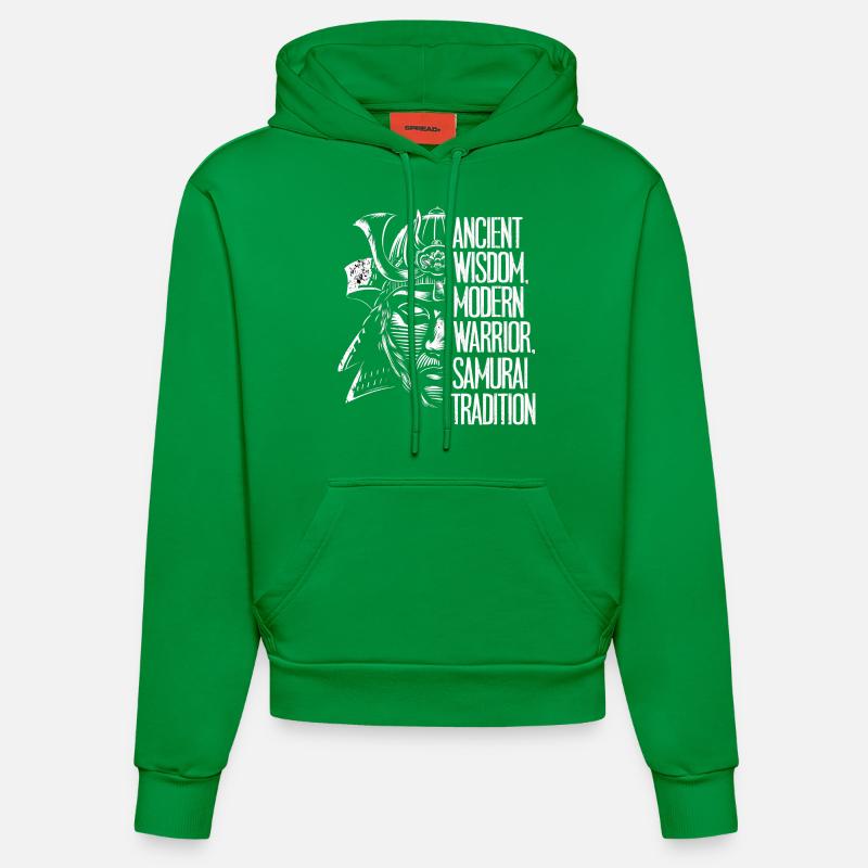 Samouraï noir et blanc - Sweat à capuche bio ajusté fabriqué en UE - City Green