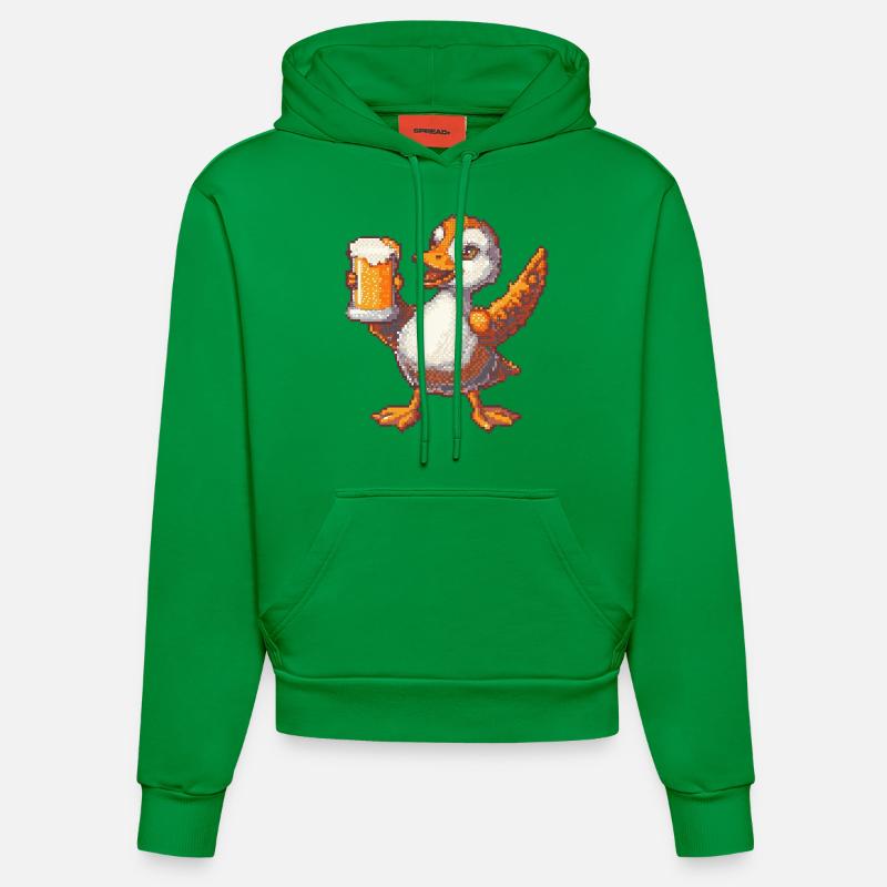 Bière Goose Pixel - Sweat à capuche bio ajusté fabriqué en UE - City Green