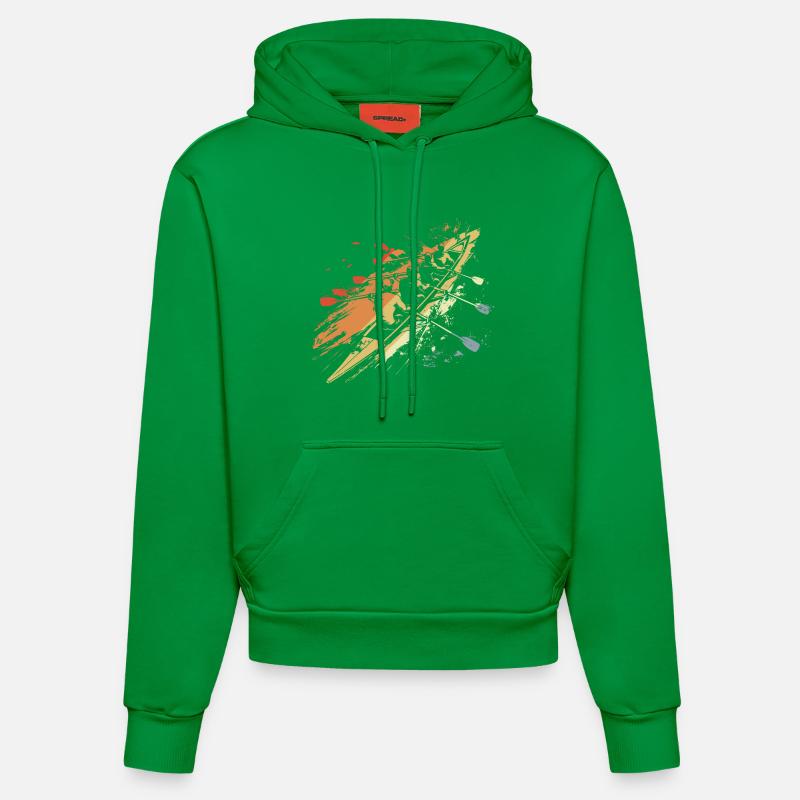 Graphique de l’équipe d’aviron rétro - Sweat à capuche bio ajusté fabriqué en UE - City Green