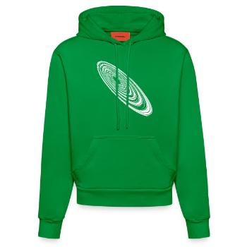 Elliptical Orbits Grunge Orbits - Organic Fitted Hoodie Made in EU - City Green - Front