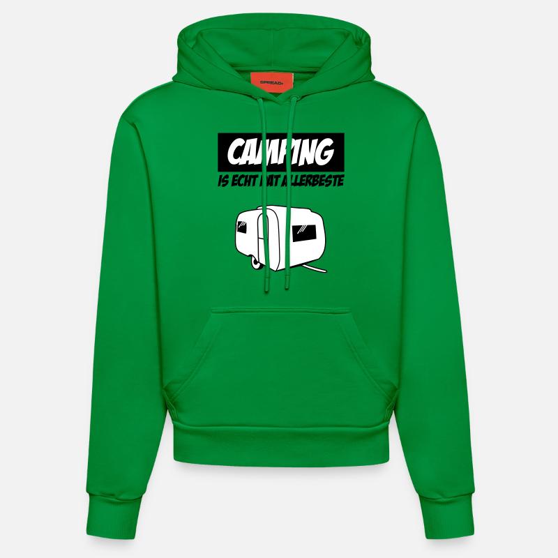 Camping Is Echt Dat Allerbeste - Organic Fitted Hoodie Made in EU - City Green
