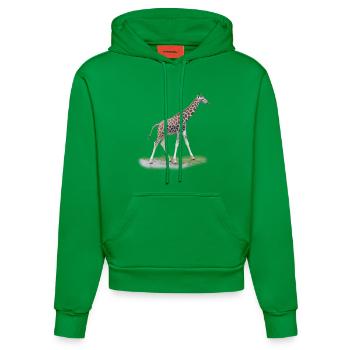 Junge Giraffe - Organic Fitted Hoodie Made in EU - City Green - Vorne