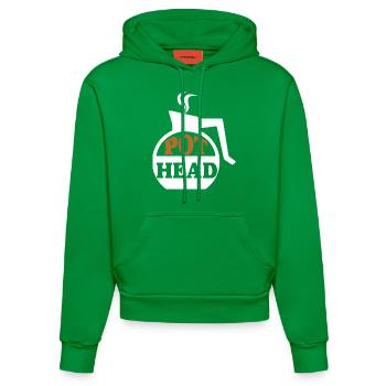 Pot head Coffee - Kaffee Geschenke - Organic Fitted Hoodie Made in EU - City Green - Vorne