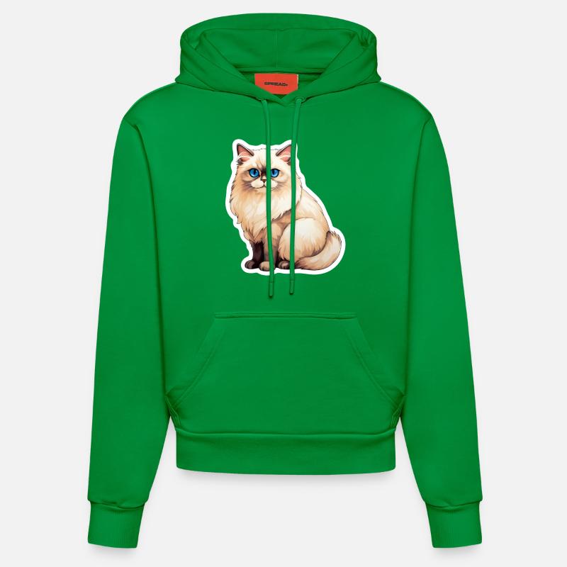 Chat Ragdoll - Sweat à capuche bio ajusté fabriqué en UE - City Green