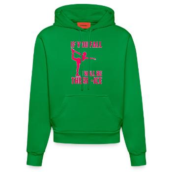 Skating Mom Tshirt Figure Skating Gift - Organic Fitted Hoodie Made in EU - City Green - Front