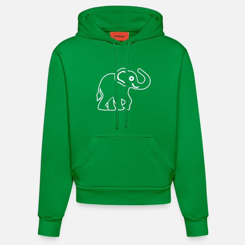 Éléphant Éléphant - Sweat à capuche bio ajusté fabriqué en UE - City Green