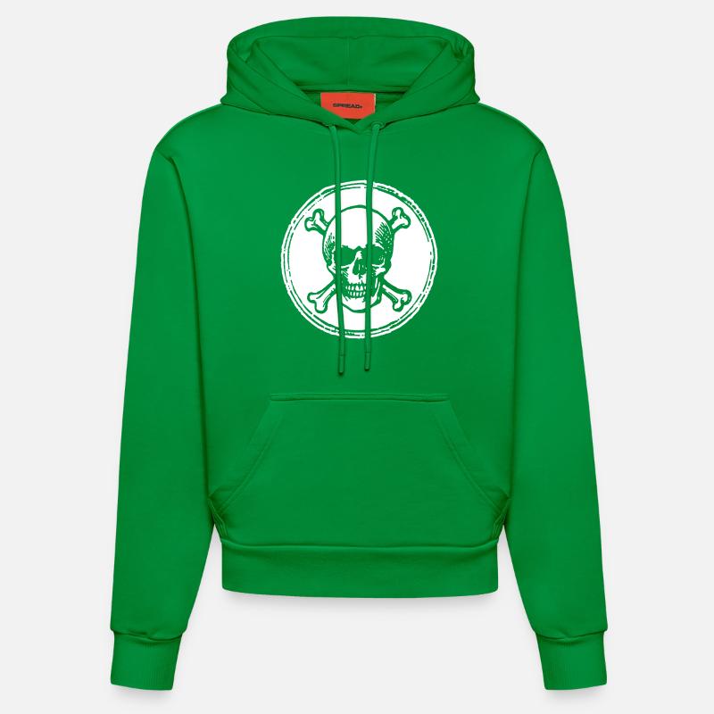 Pirate crâne et os - Sweat à capuche bio ajusté fabriqué en UE - City Green