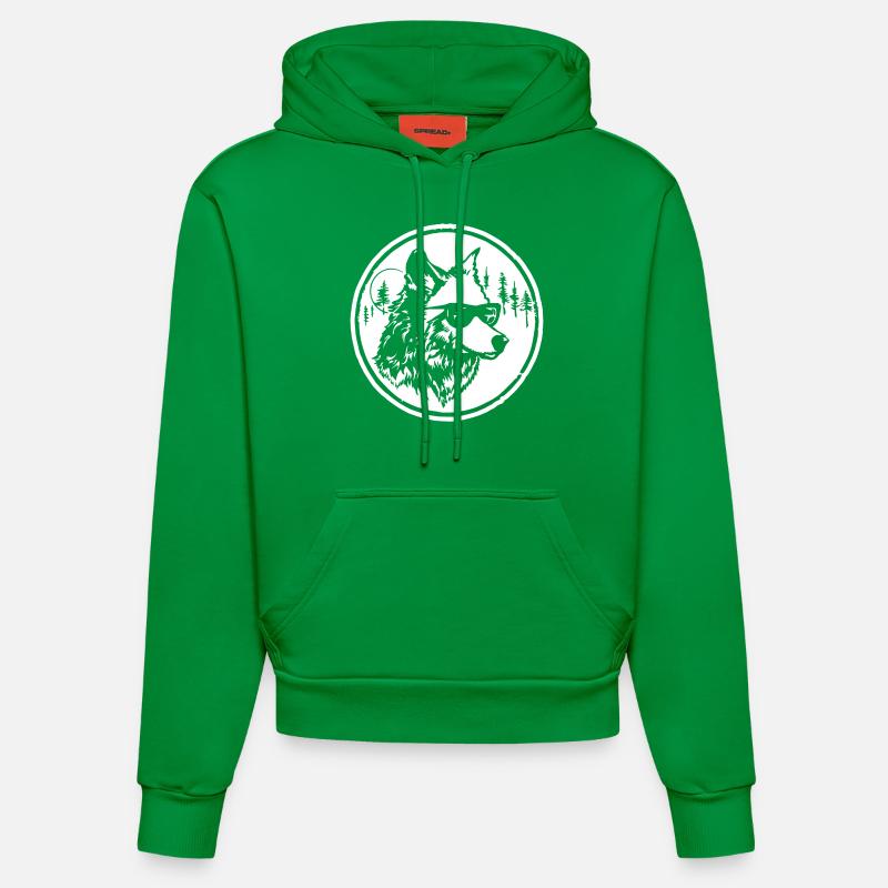 Loup - Sweat à capuche bio ajusté fabriqué en UE - City Green