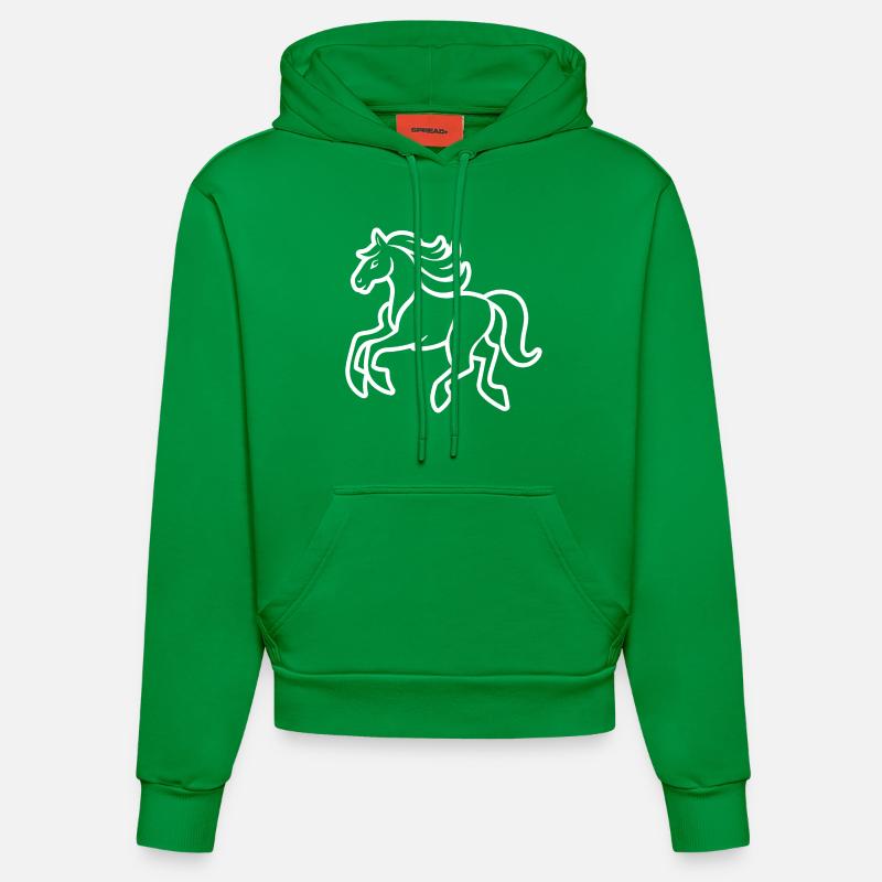 Cheval Équitation Équitation - Sweat à capuche bio ajusté fabriqué en UE - City Green