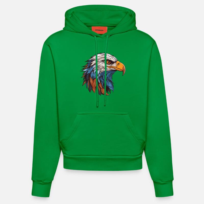Portrait d’aigle - Sweat à capuche bio ajusté fabriqué en UE - City Green