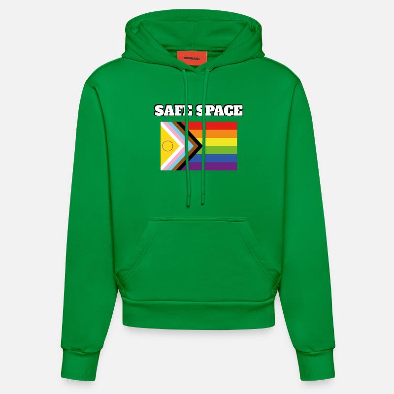 Inclusive Pride Pride SAFE SPACE - Organic Fitted Hoodie Made in EU - City Green