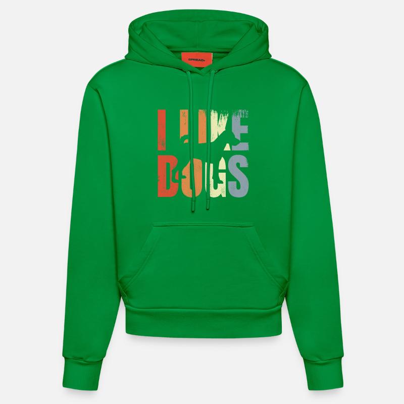 J’aime les chiens - Sweat à capuche bio ajusté fabriqué en UE - City Green