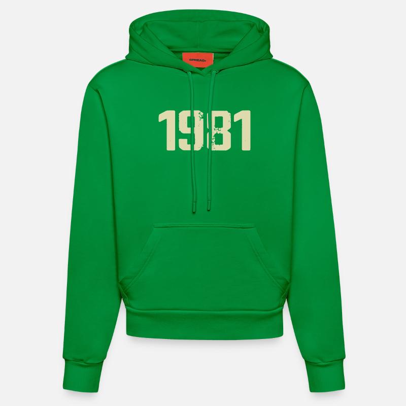 Jubilé 1981 - Sweat à capuche bio ajusté fabriqué en UE - City Green