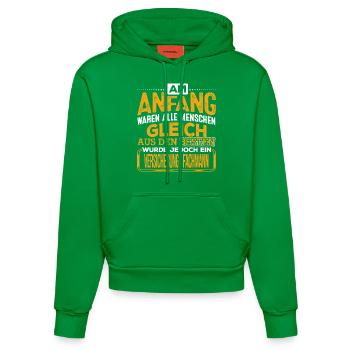 VERSICHERUNGS-FACHMANN - Der Beste - Organic Fitted Hoodie Made in EU - City Green - Vorne