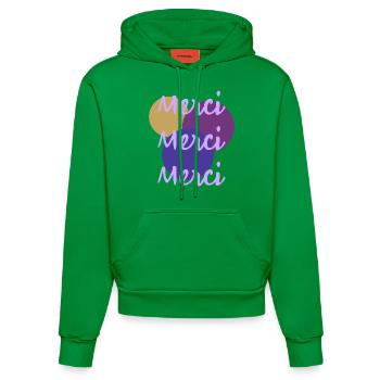 MERCI. MERCI MAÎTRESSE. CADEAU MAÎTRESSE. VACANCES - Sweat à capuche bio ajusté fabriqué en UE - City Green - Devant