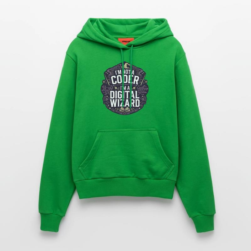 I'm Not a Coder I'm a Digital Wizard Programmer Organic Fitted Hoodie Made in EU