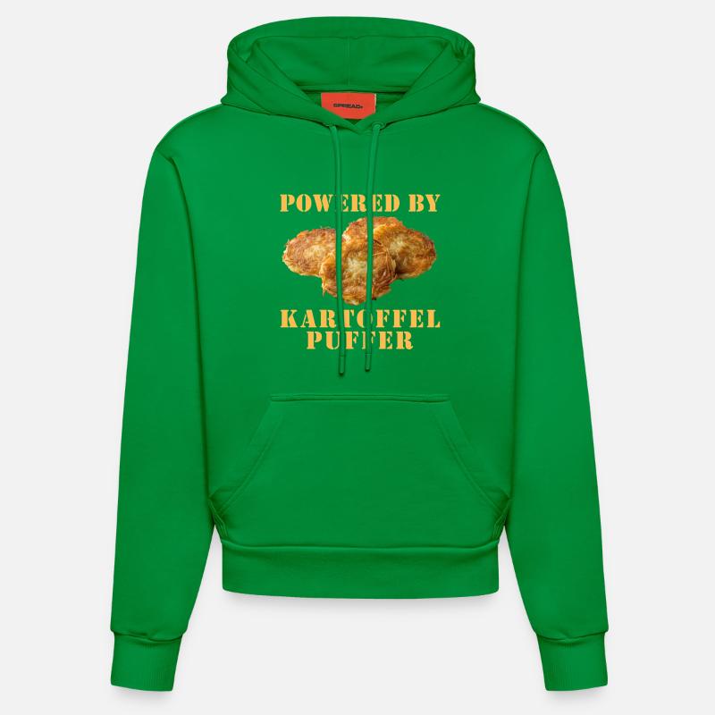 Propulsé par Kartoffelpuffer - Sweat à capuche bio ajusté fabriqué en UE - City Green
