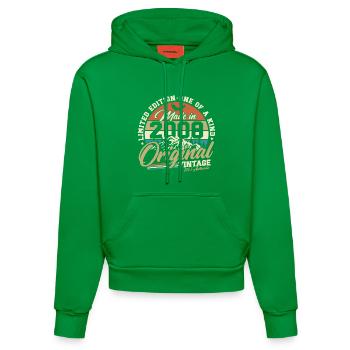 2008 Vintage 18th Birthday Retro Gift - Organic Fitted Hoodie Made in EU - City Green - Front