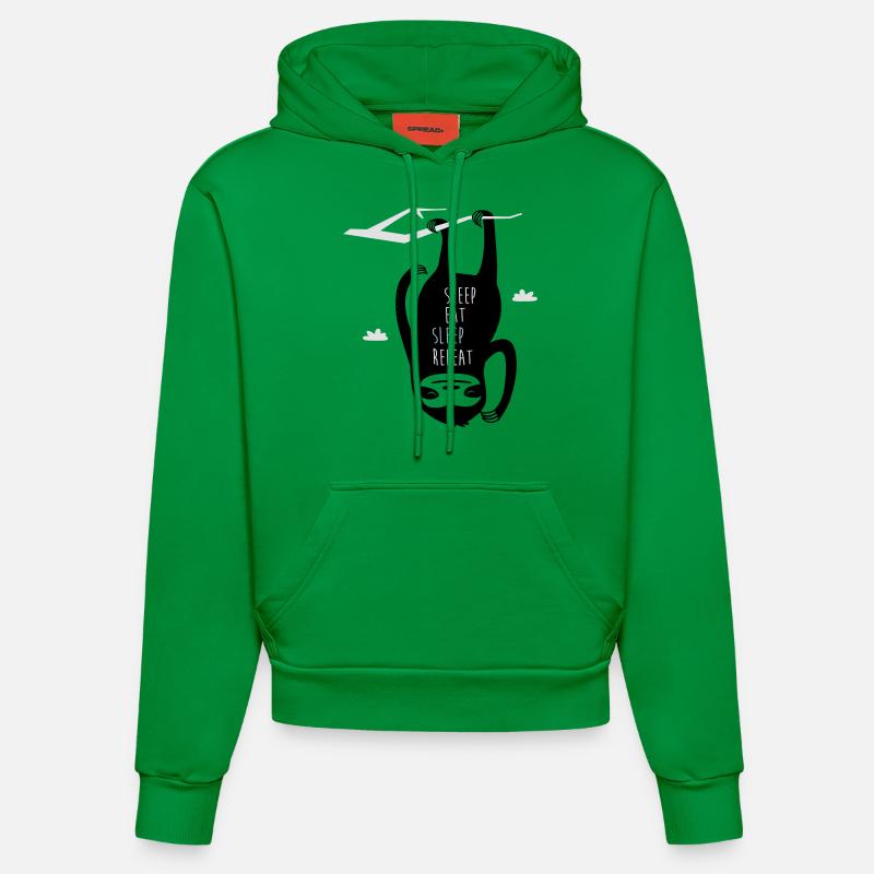 Sleep Eat Sleep Repeat Sloth - Sweat à capuche bio ajusté fabriqué en UE - City Green
