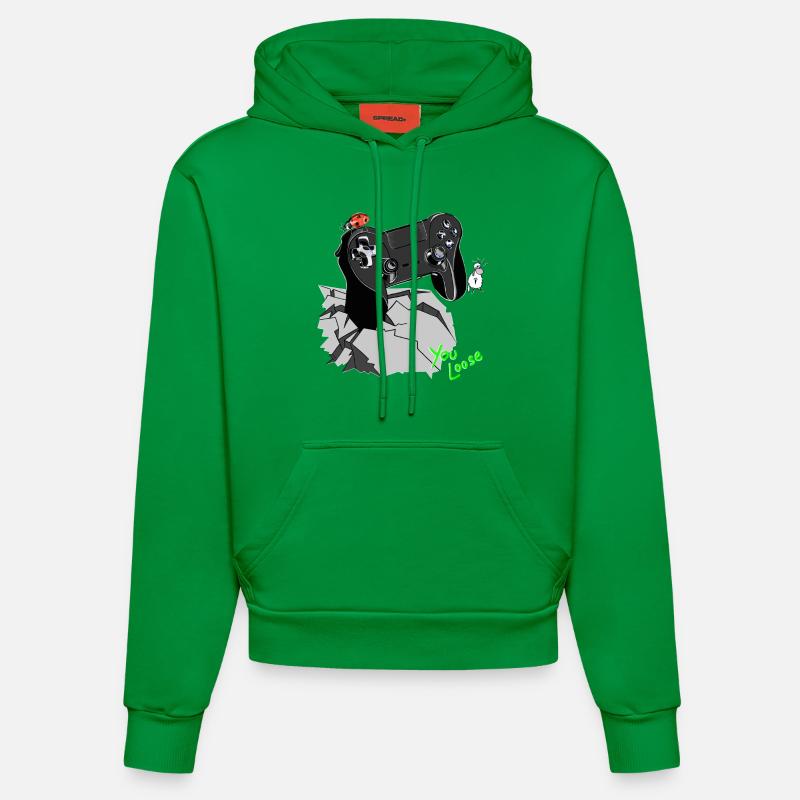 Controller Gamepad Wolly Sheepling - Organic Fitted Hoodie Made in EU - City Green