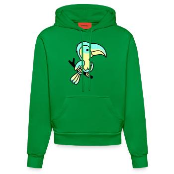 parrot - Organic Fitted Hoodie Made in EU - City Green - Front