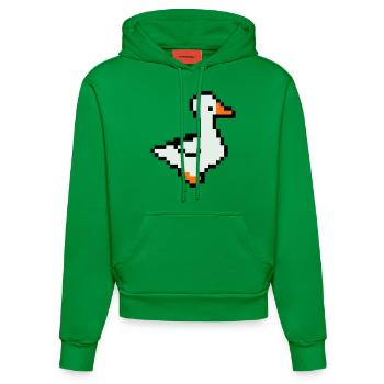 pixel ente - Organic Fitted Hoodie Made in EU - City Green - Vorne