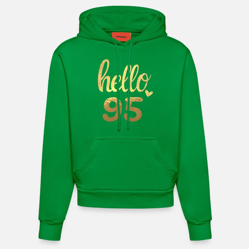 Hello 95 doré - Sweat à capuche bio ajusté fabriqué en UE - City Green